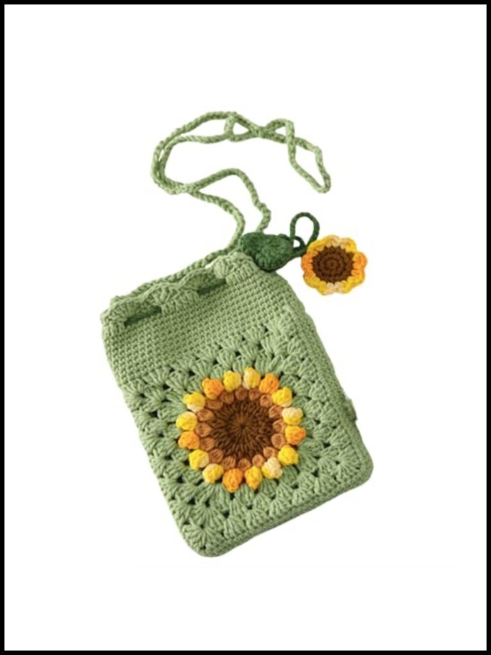 Handmade Sunflower Crochet Crossbody Bag Woven Shoulder Purse for Women Beach